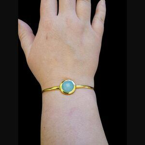 Azuni London 22k Gold Plated Semi Precious Stone Size 6.5" Adjustable Bracelet